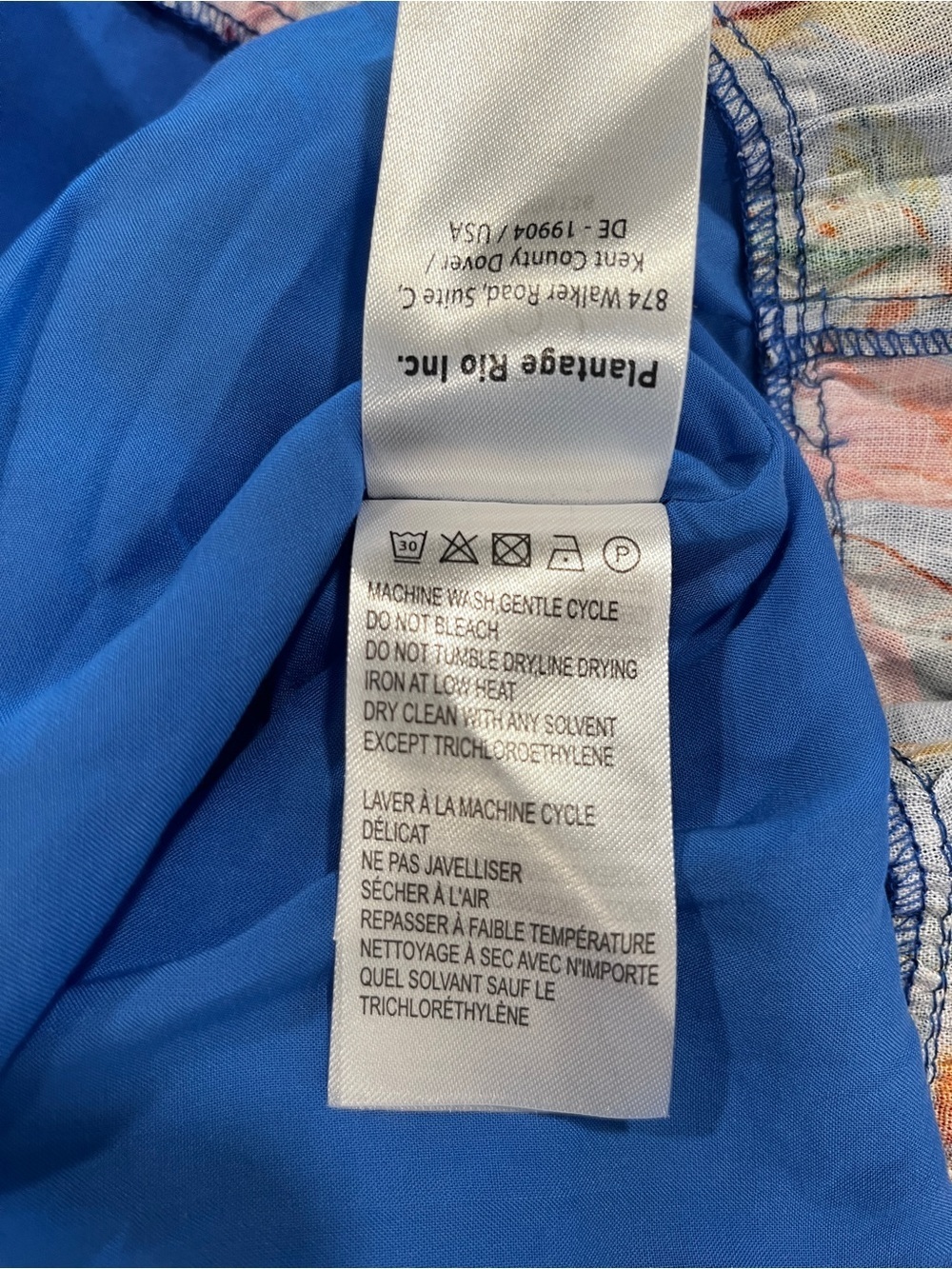 Farm Rio Macaw Blue Tiered Linen Blend Mini Dress XS - Picture 13 of 14